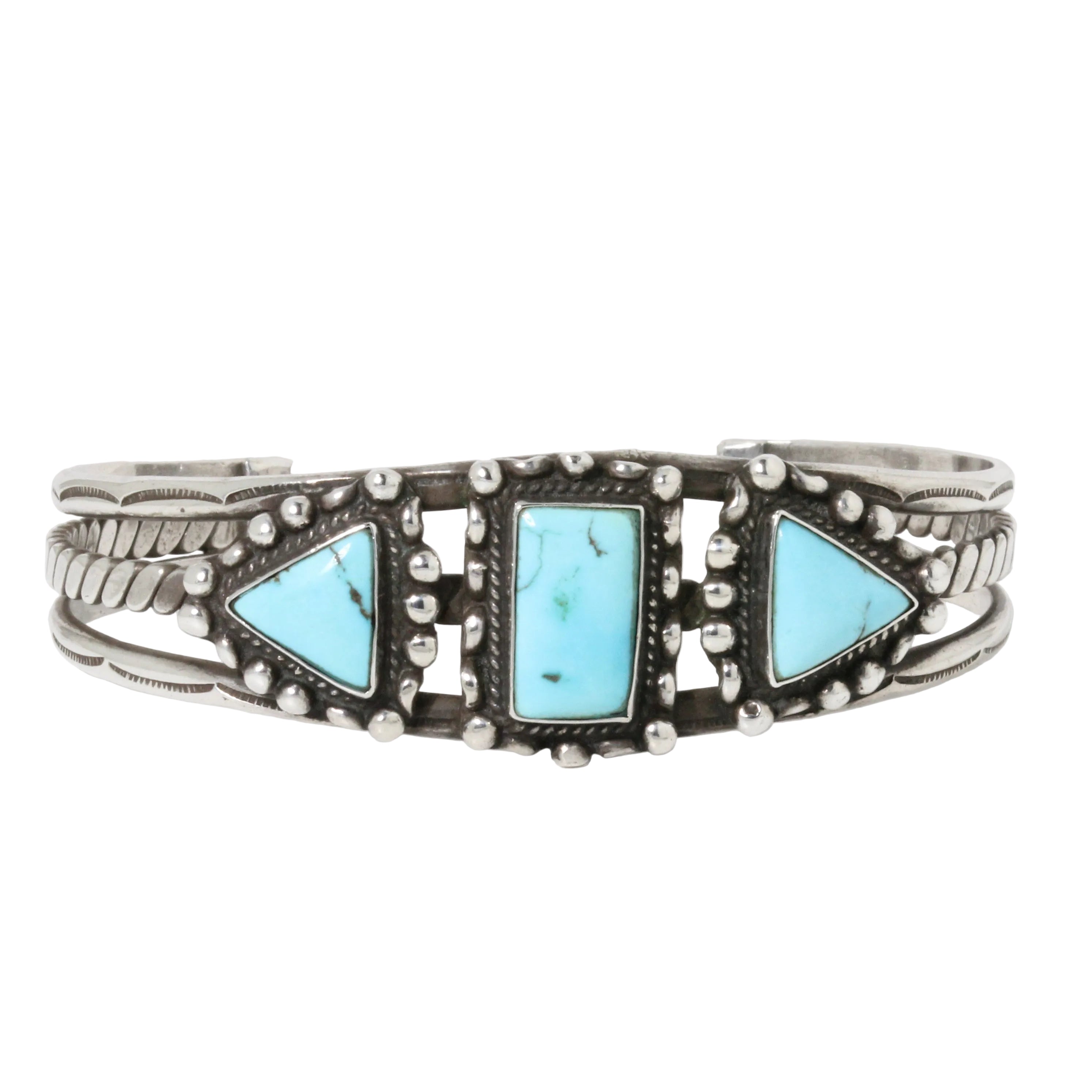 Triple Turquoise Twist Cuff Bracelet-Southwest