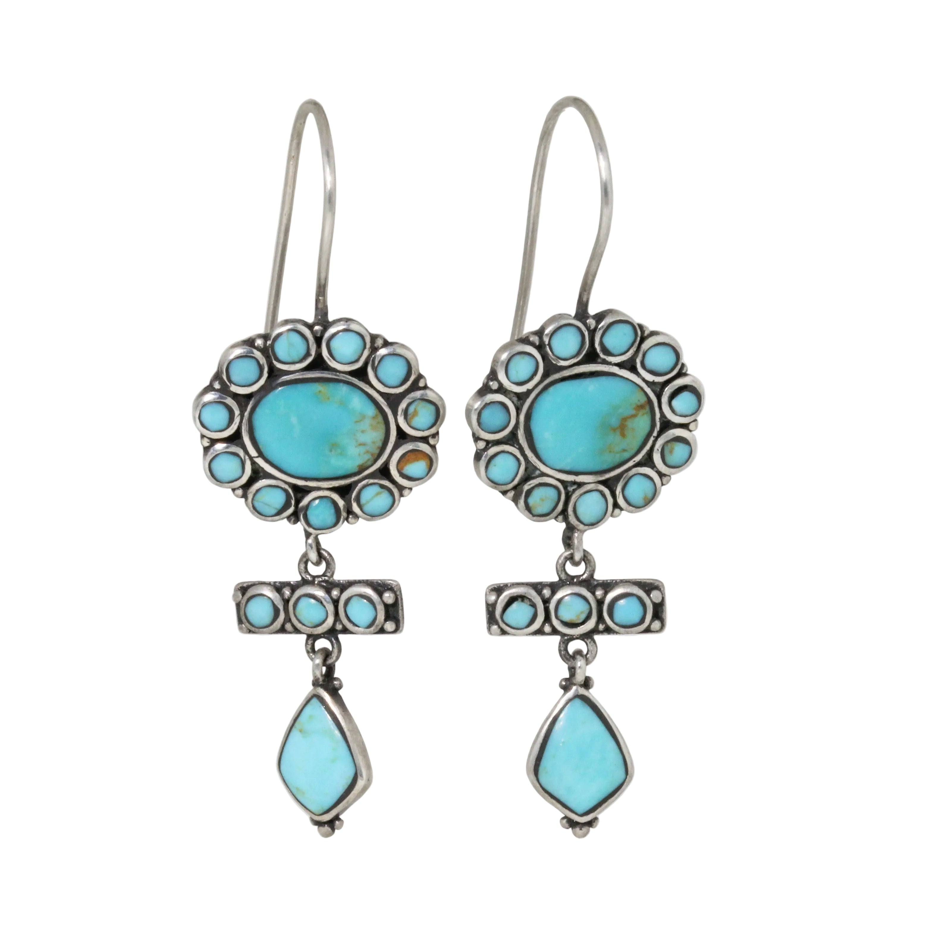 Turquoise Blooming Earrings-Southwest