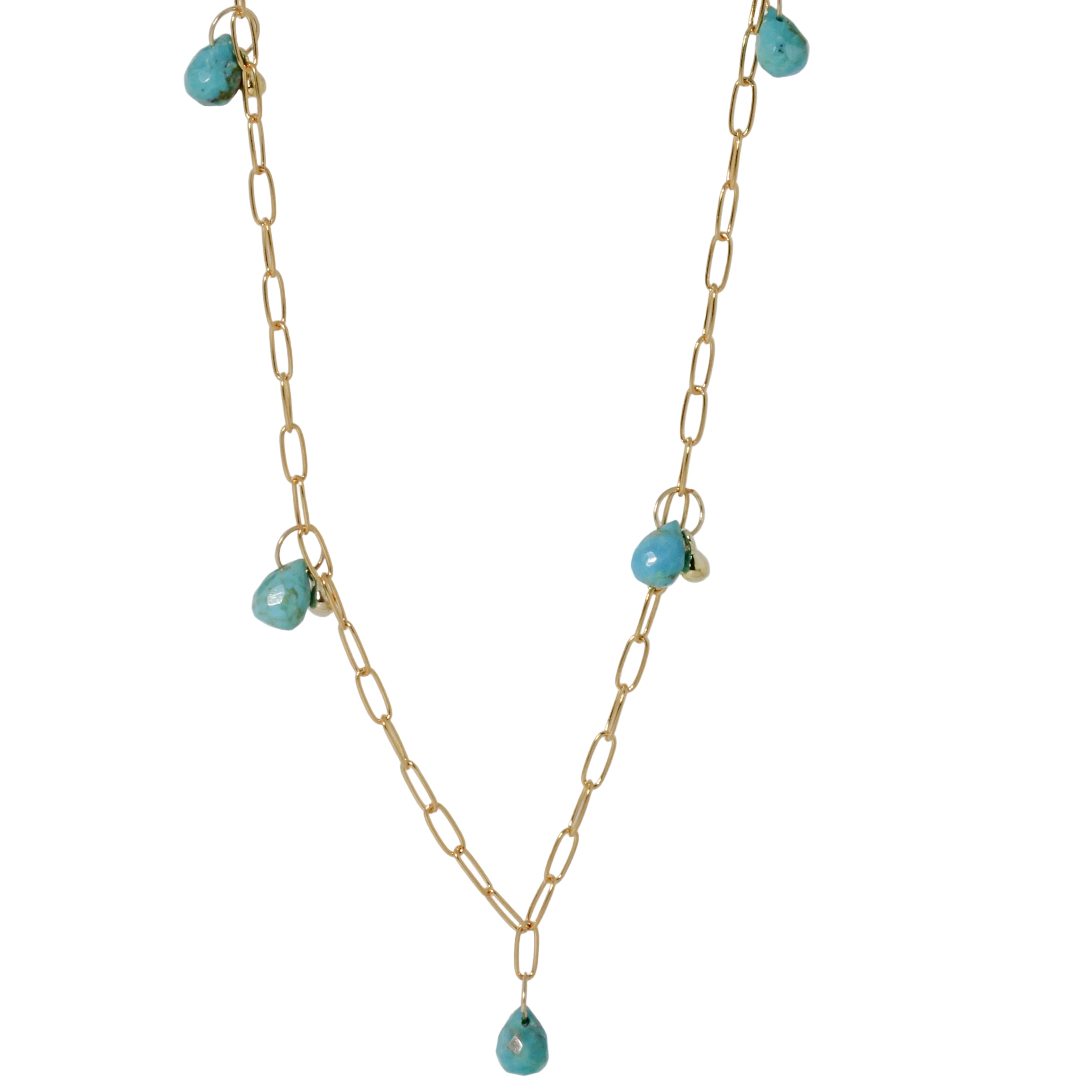 Turquoise Dew Drop Necklace-Lulu Designs