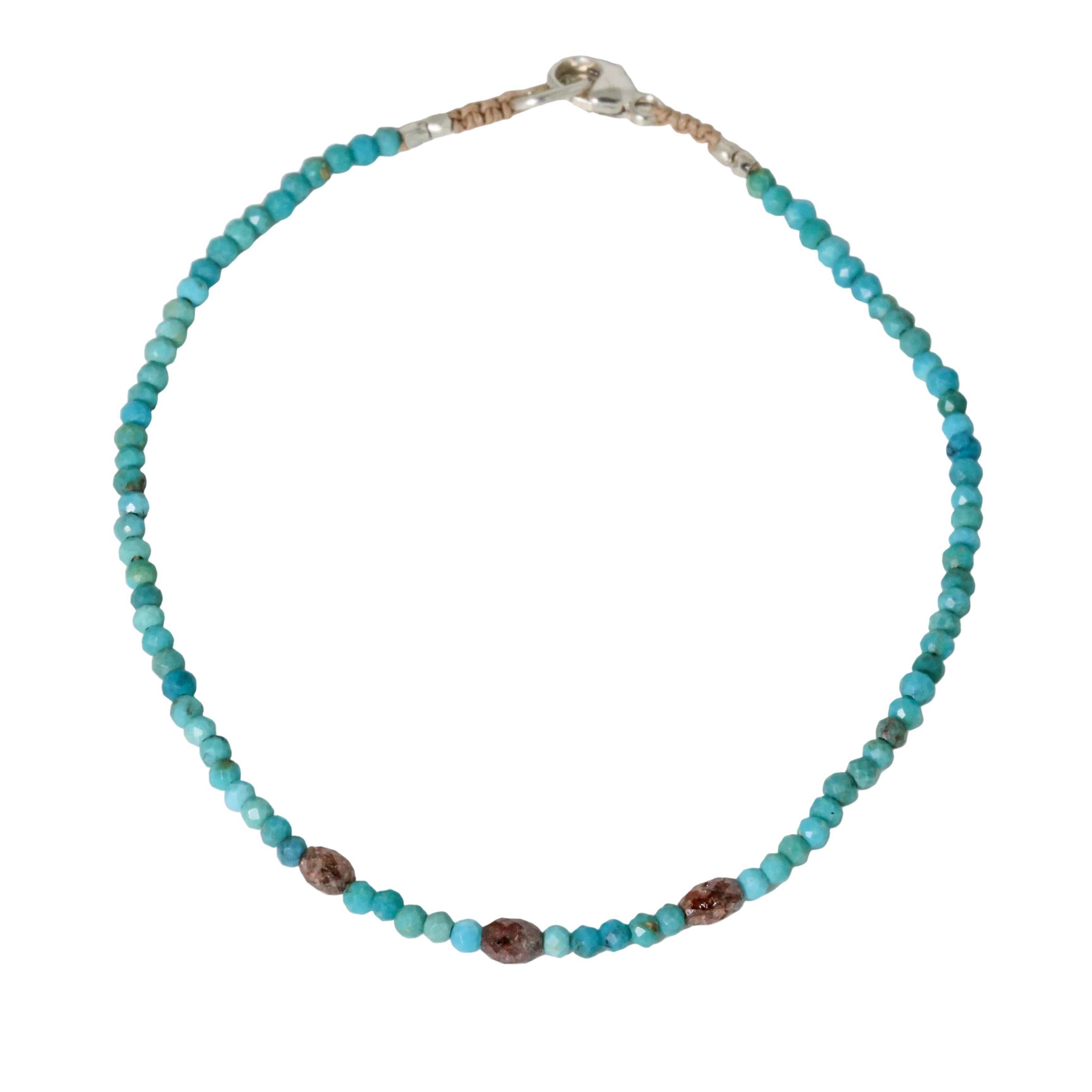 Turquoise + Triple Red Diamond Bracelet-Margaret Solow