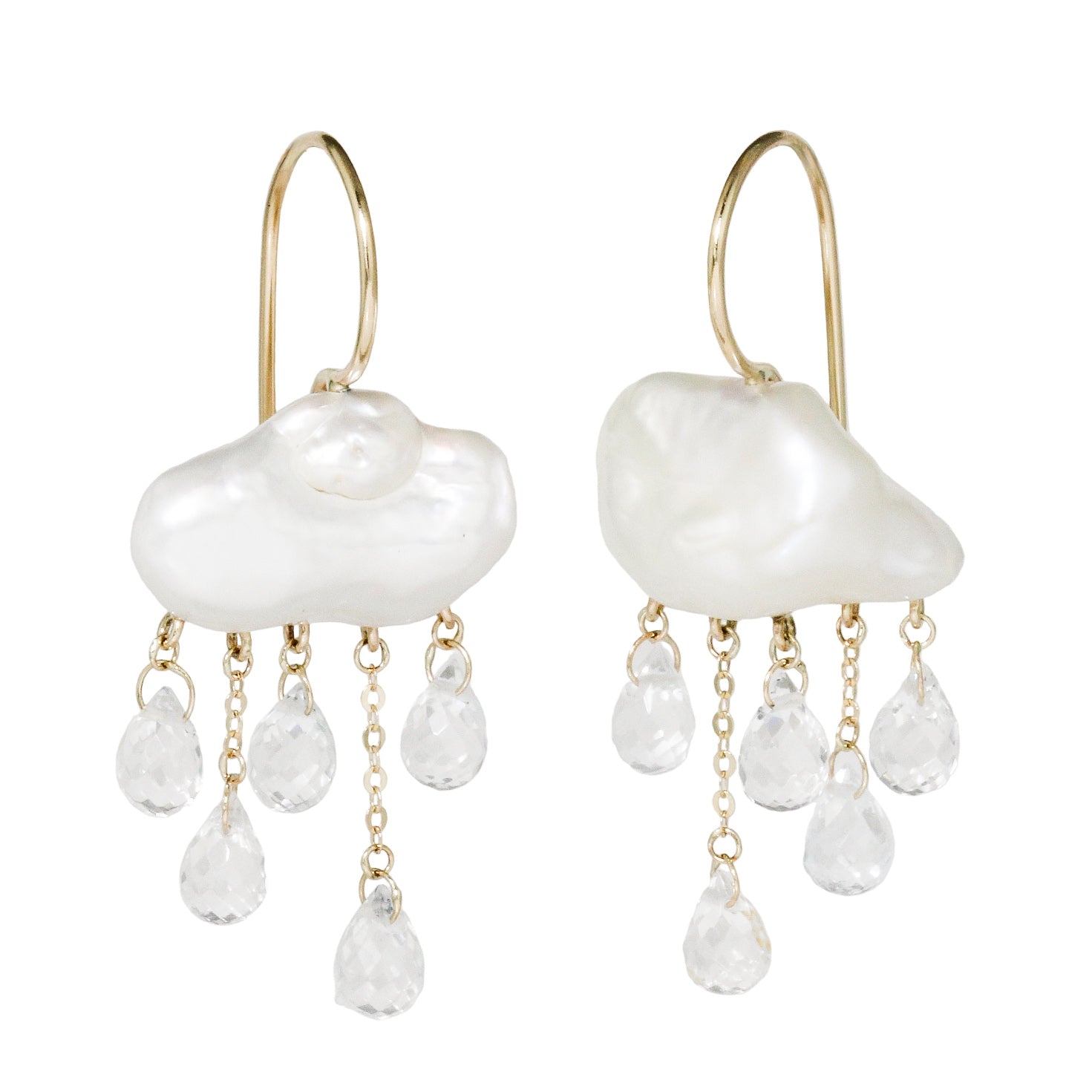 White Monsoon Earrings No.2-Rachel Quinn