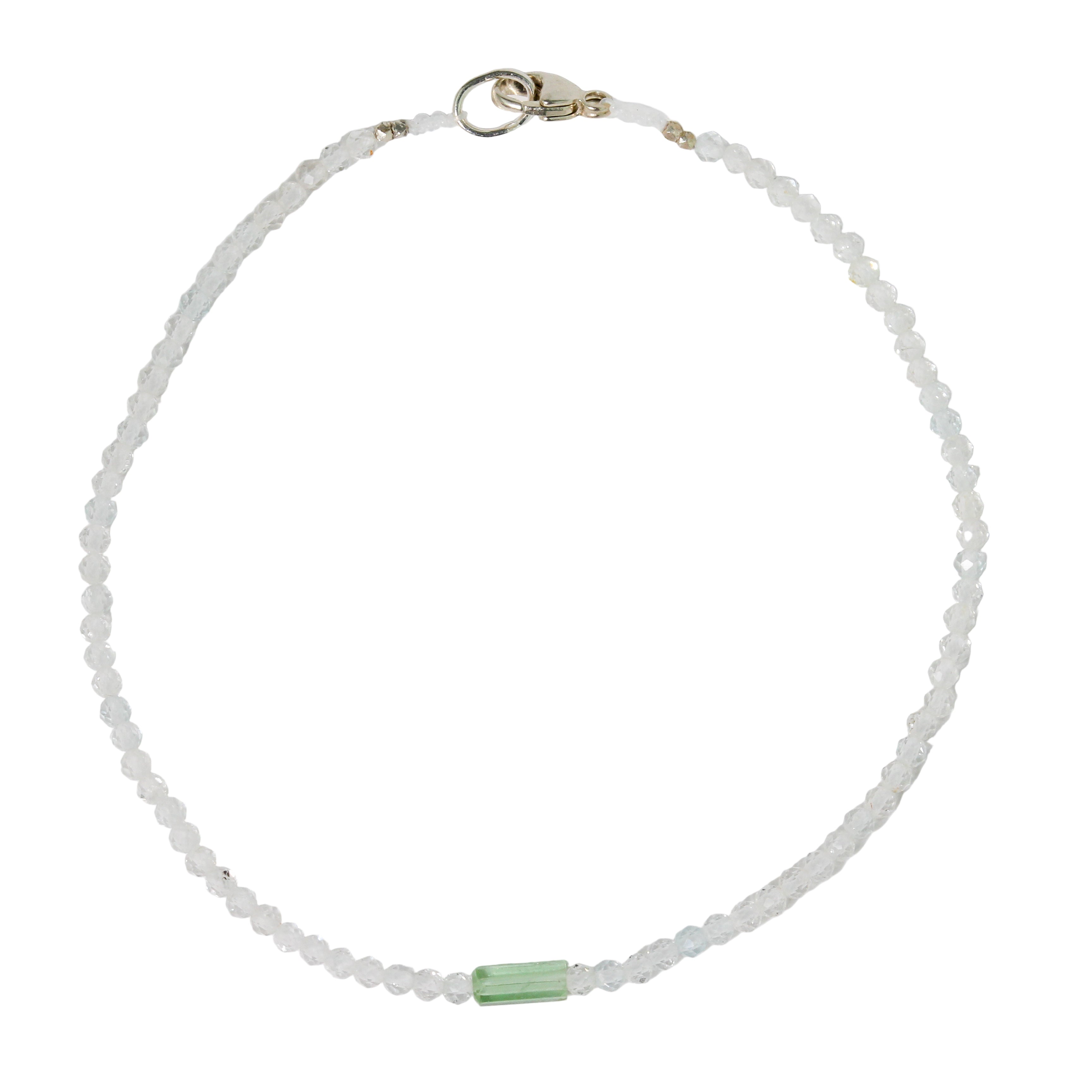 White Topaz + Green Tourmaline Bracelet No. 12-Margaret Solow