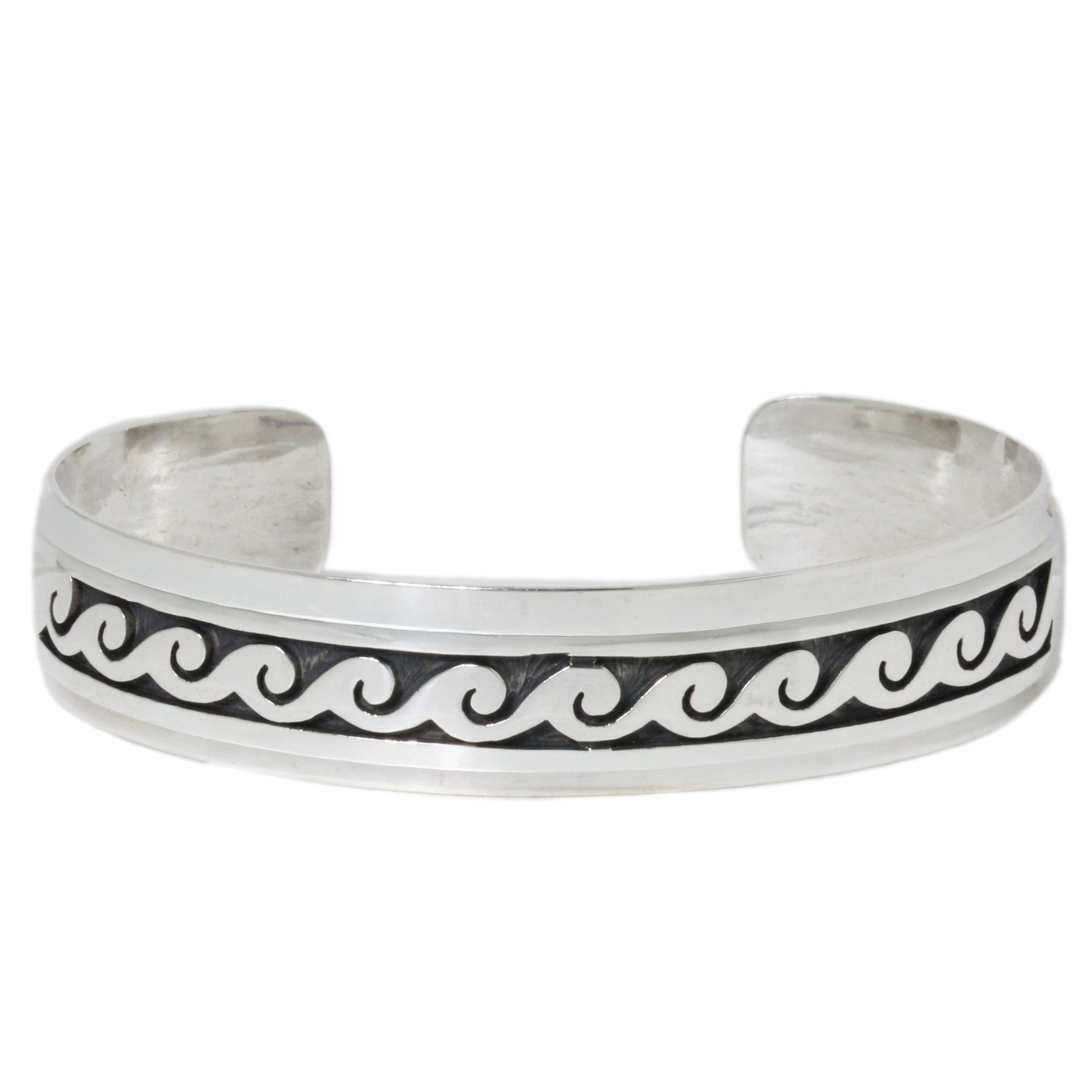 Wide Hopi Wave Cuff Bracelet-Southwest