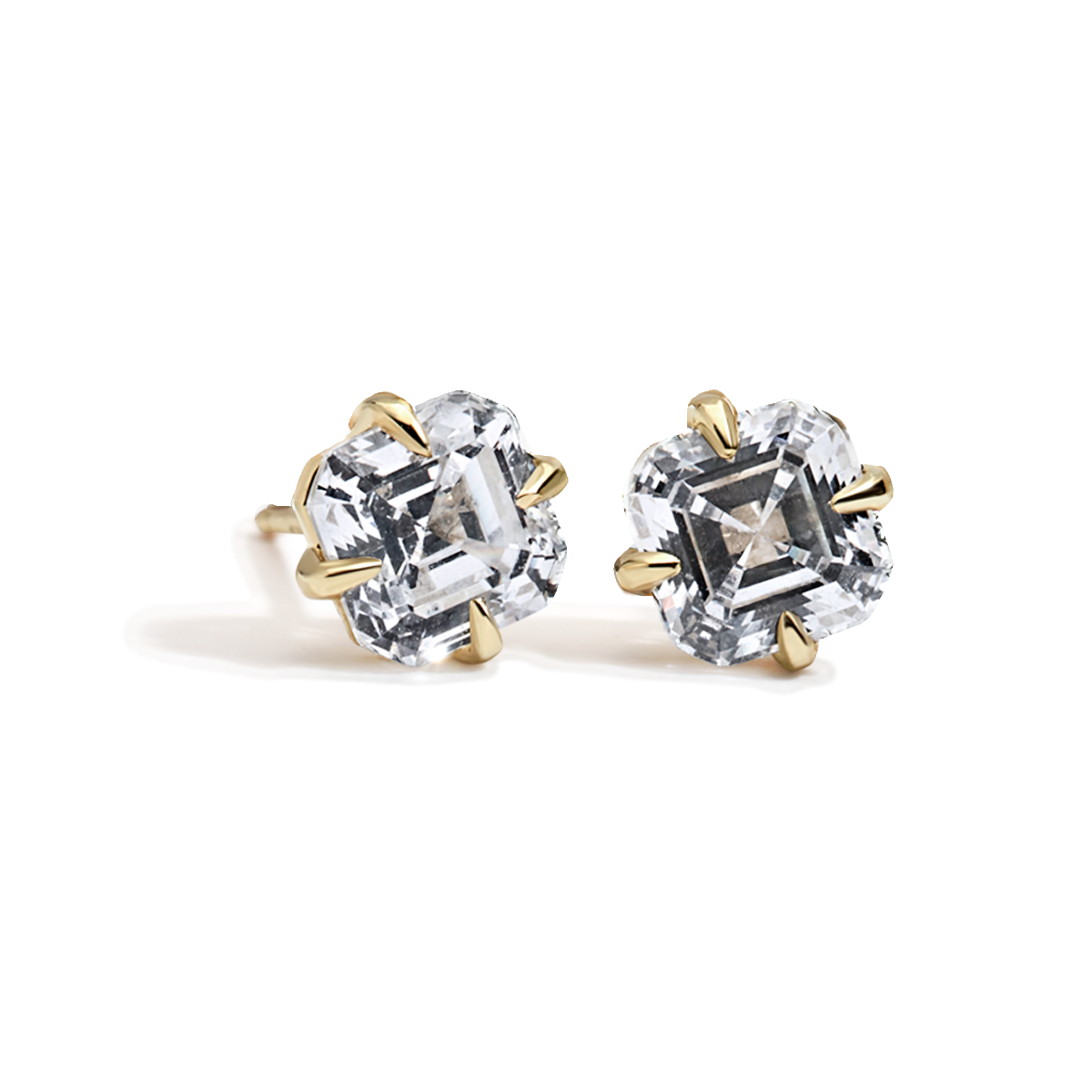 Asscher Diamond Stud Earrings