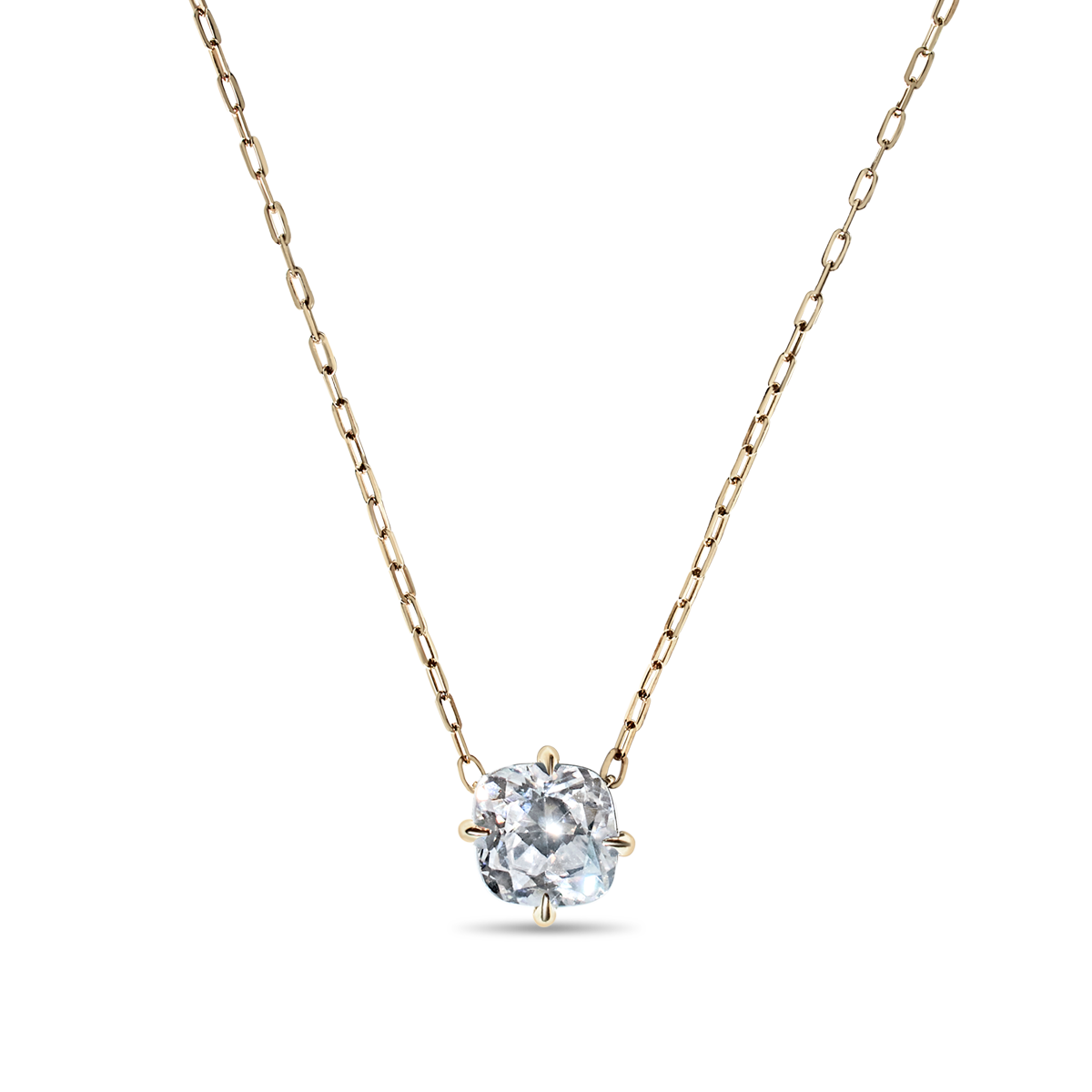 Cushion Diamond Pendant Necklace