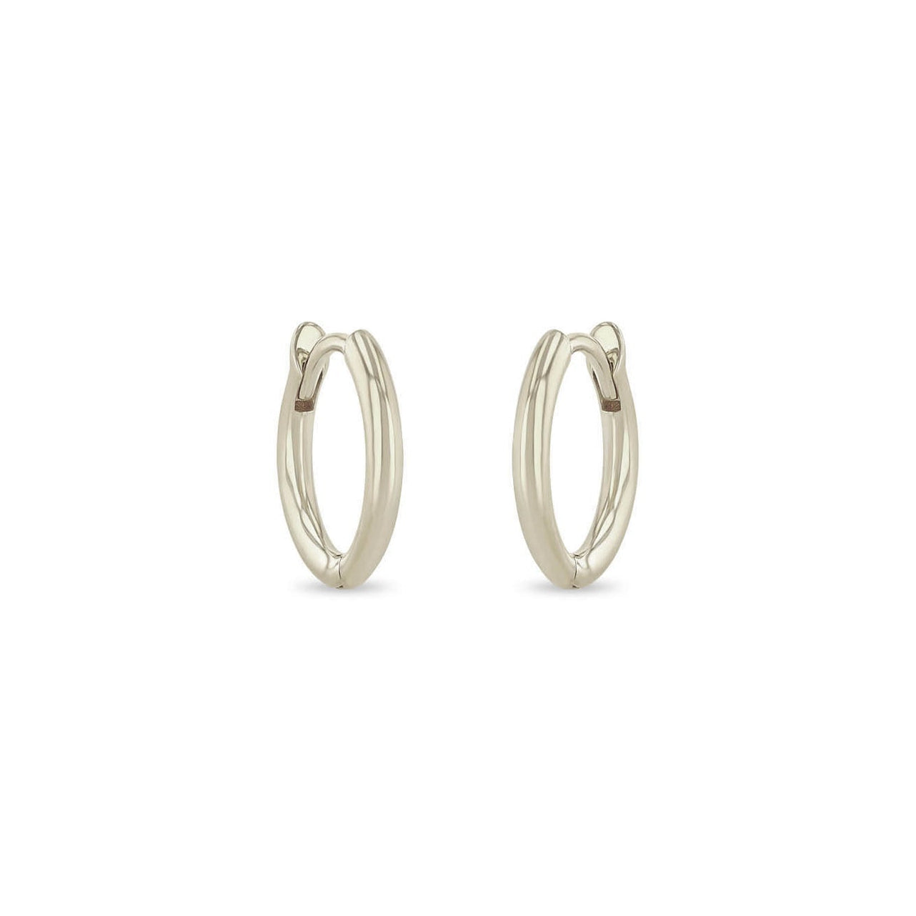 10.5mm Hinged Huggie Hoops in White Gold-Zoë Chicco