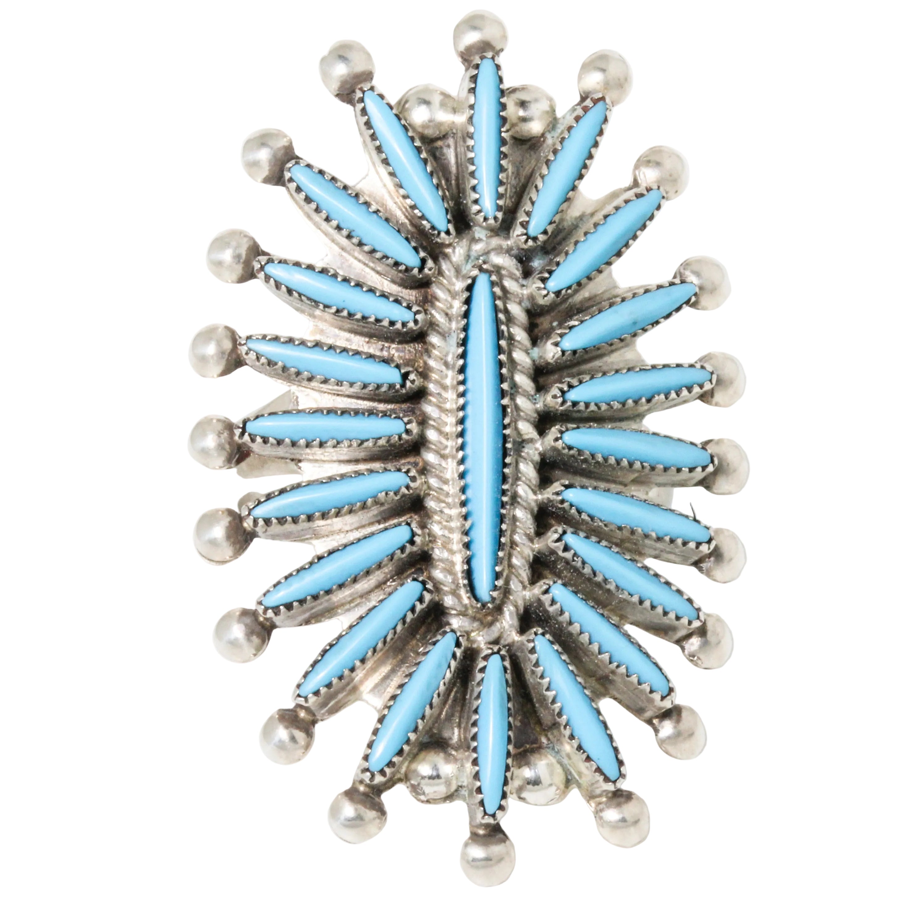 Zuni Turquoise Ring by LC Waatsa-Southwest