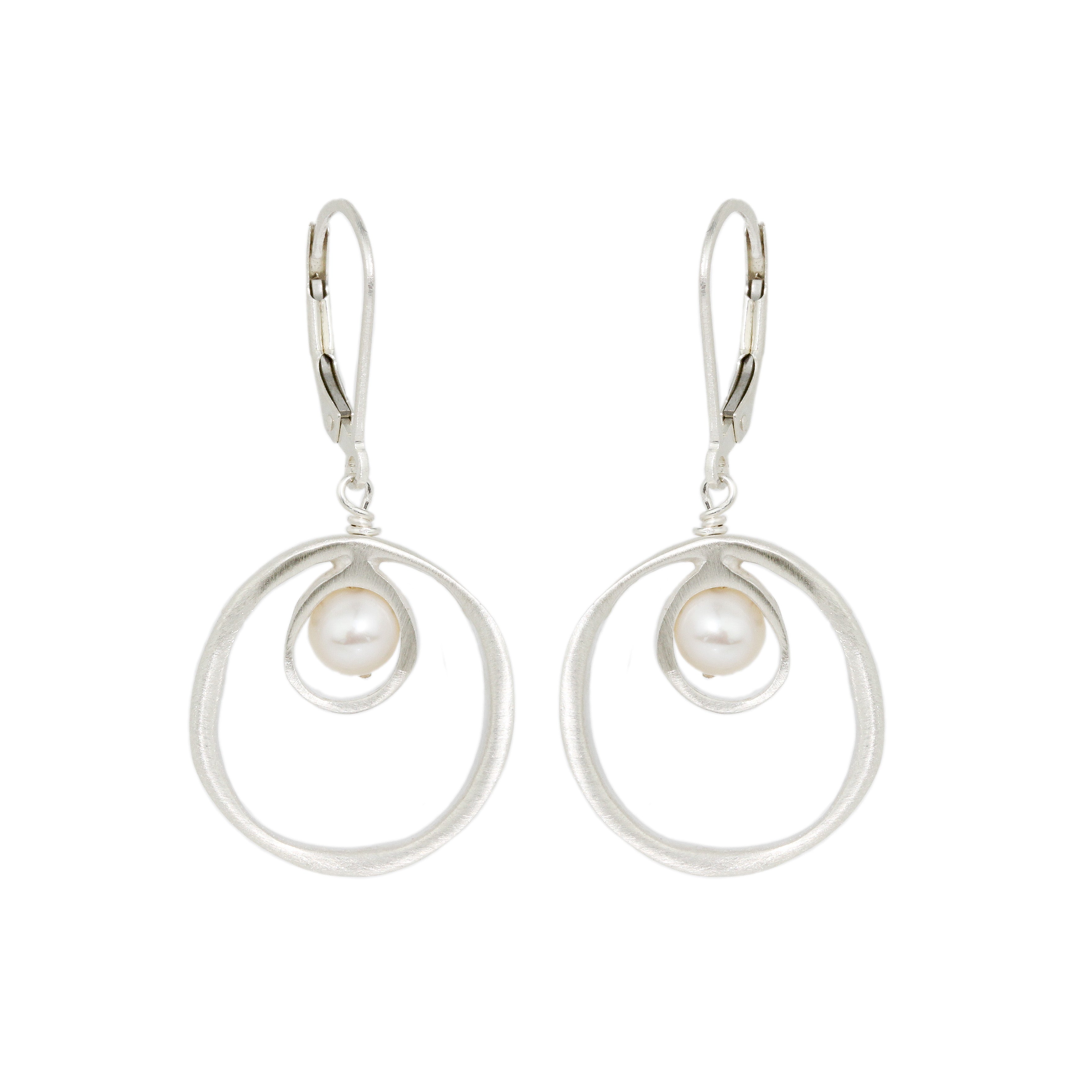 Double Loop Pearl Earrings