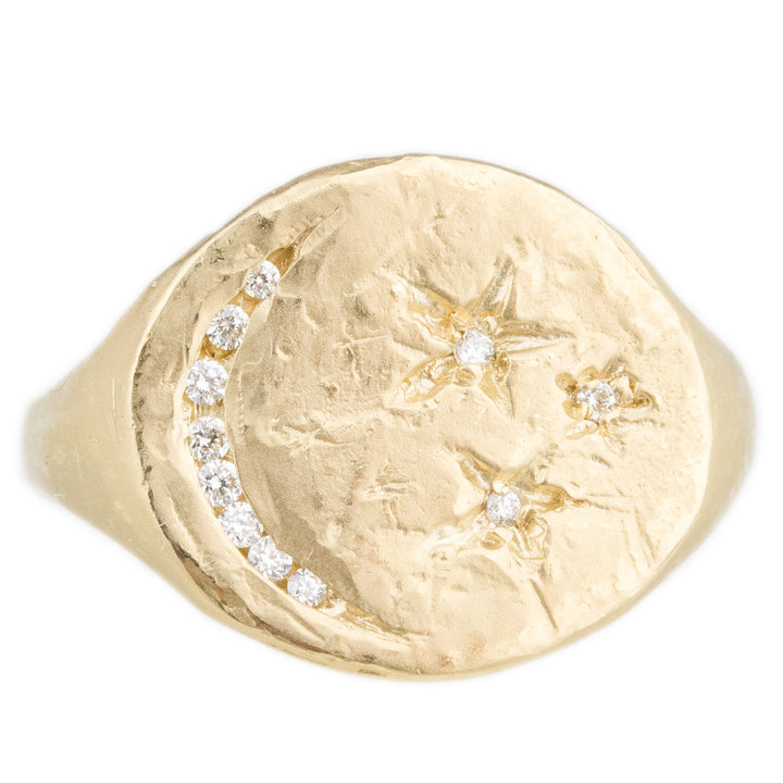 Moon & Star Signet Ring