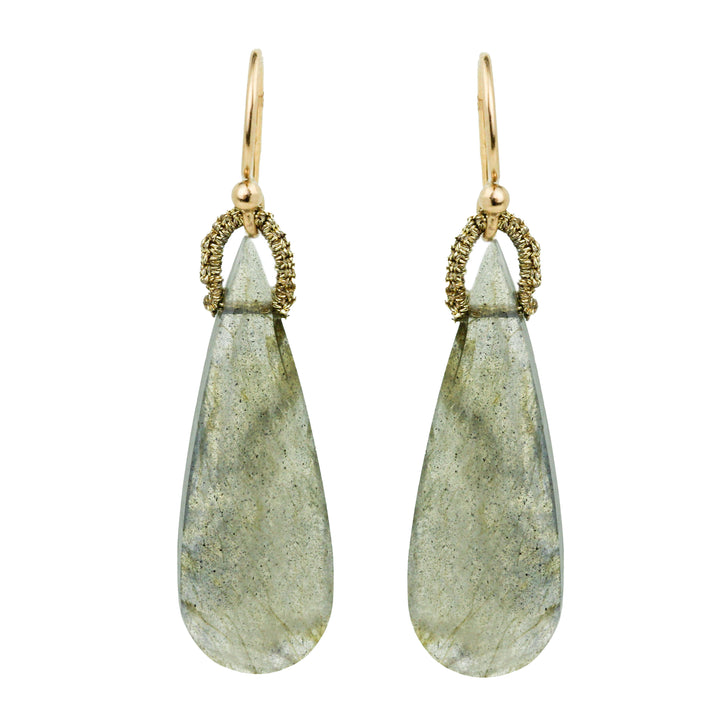 Long Labradorite Drop Earrings