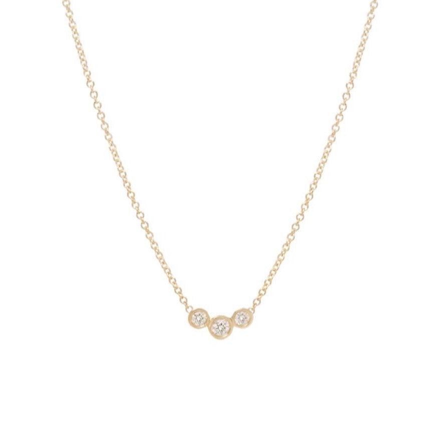 Curved Bezel Diamond Necklace
