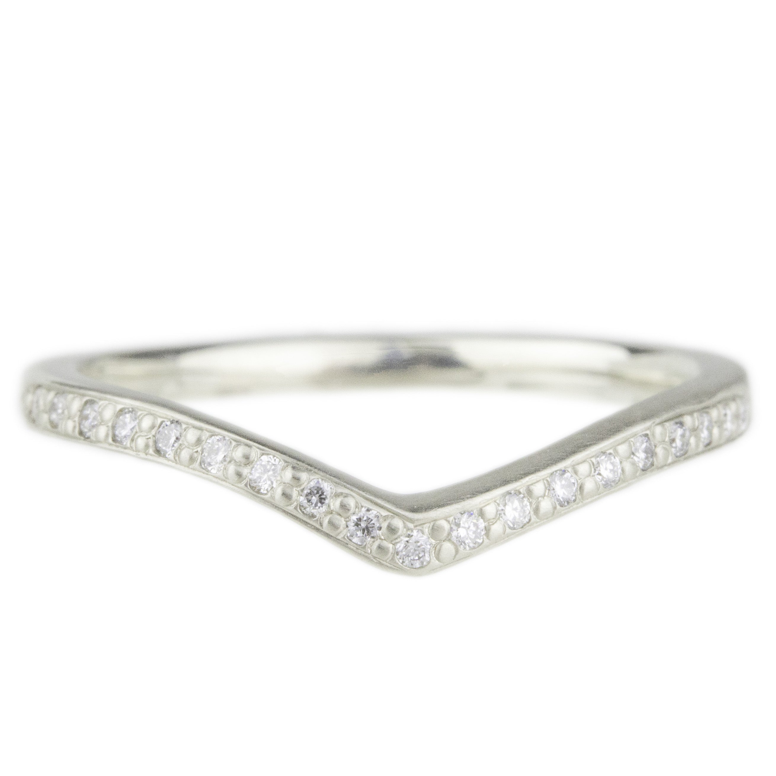 14k Pave V Diamond Band