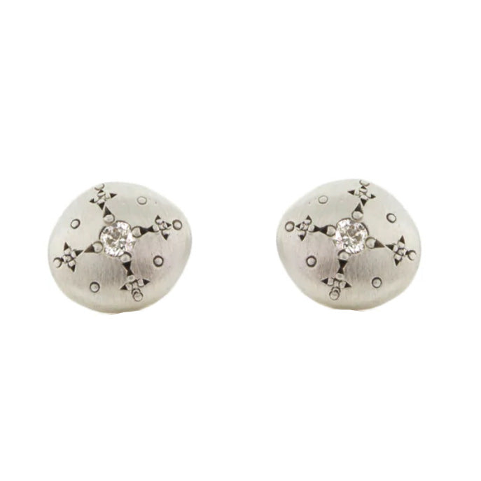 Silver Lights Diamond Stud Earrings