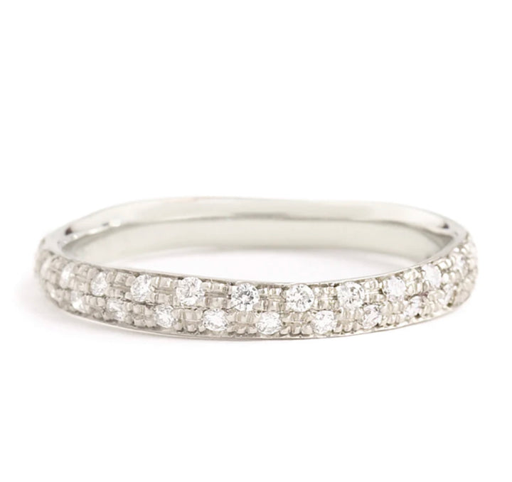 Narrow Pavé Diamond Half Eternity Band