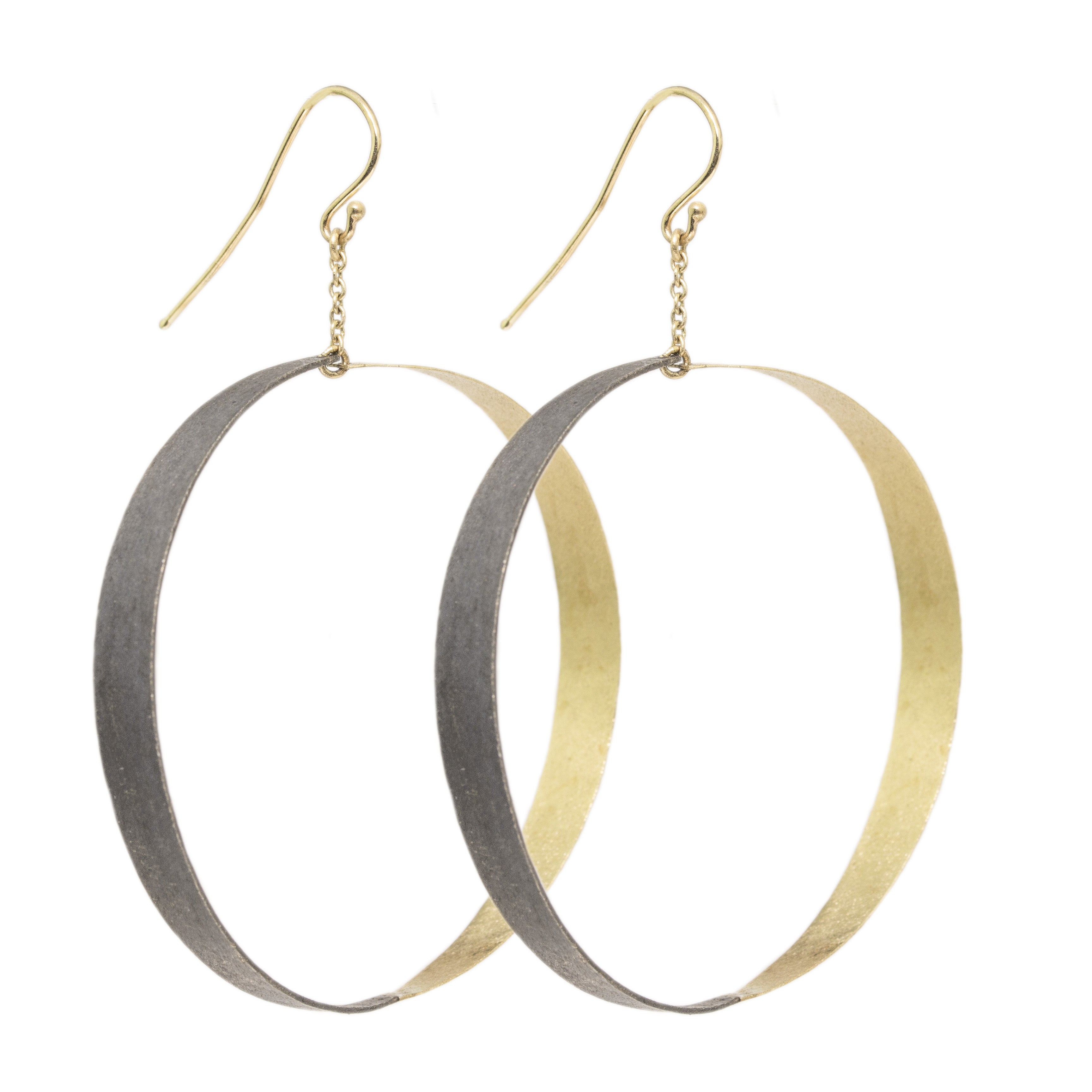 Two-Tone Dangle Hoops