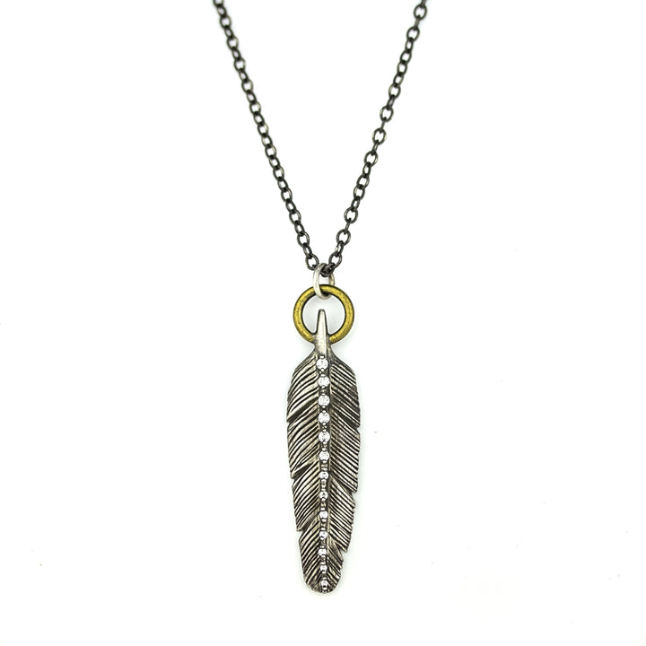 Diamond Feather Necklace