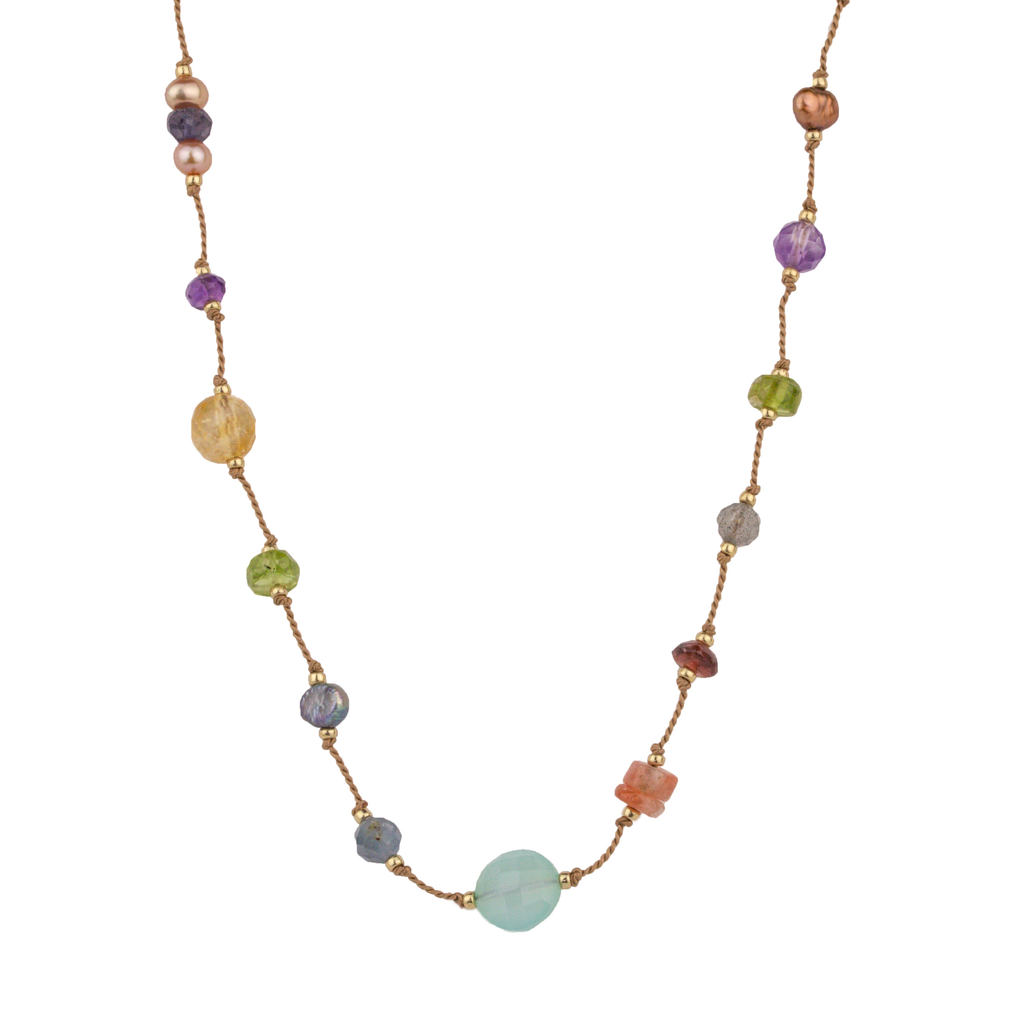 Confetti Gemstone Necklace - Multi Color-Southwest