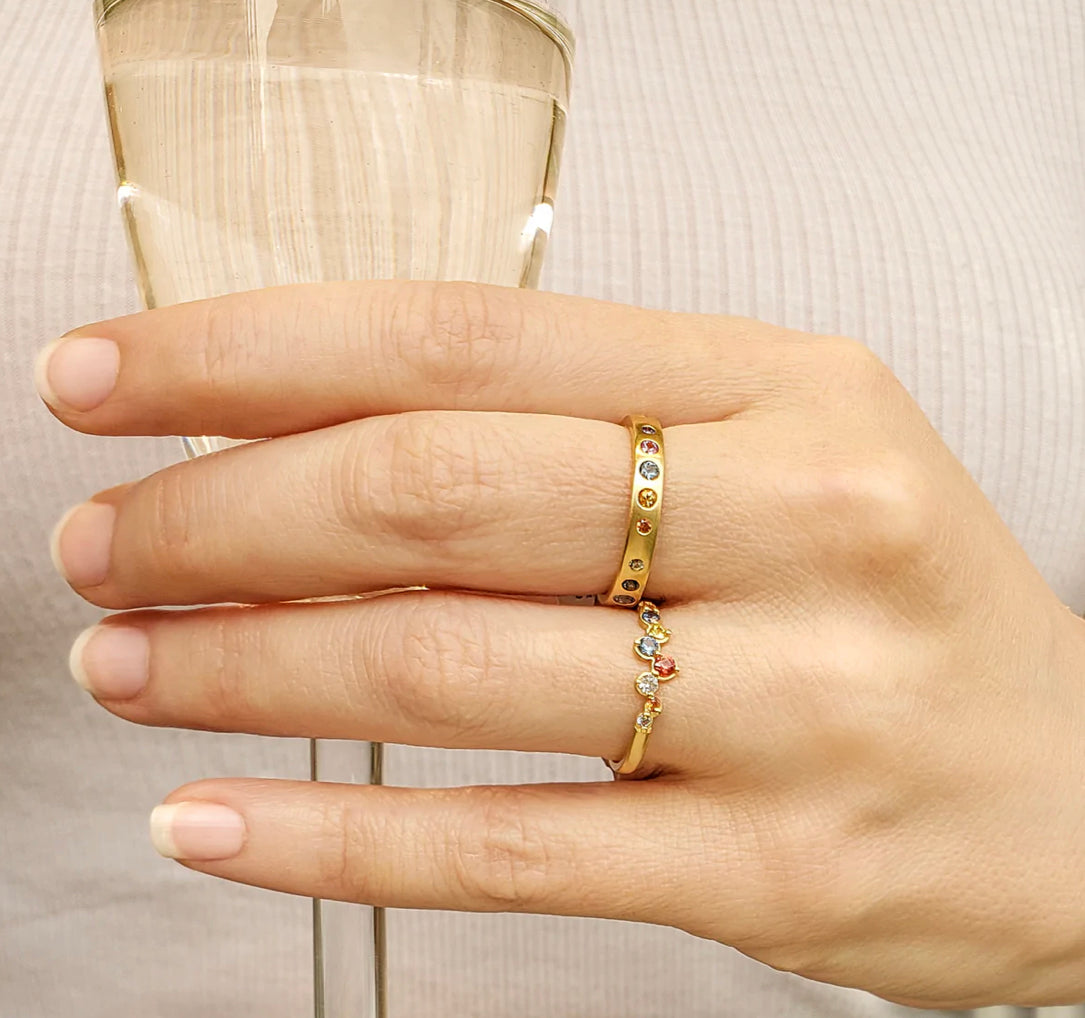 Multicolor Sapphire Gypsy Band-Anne Sportun