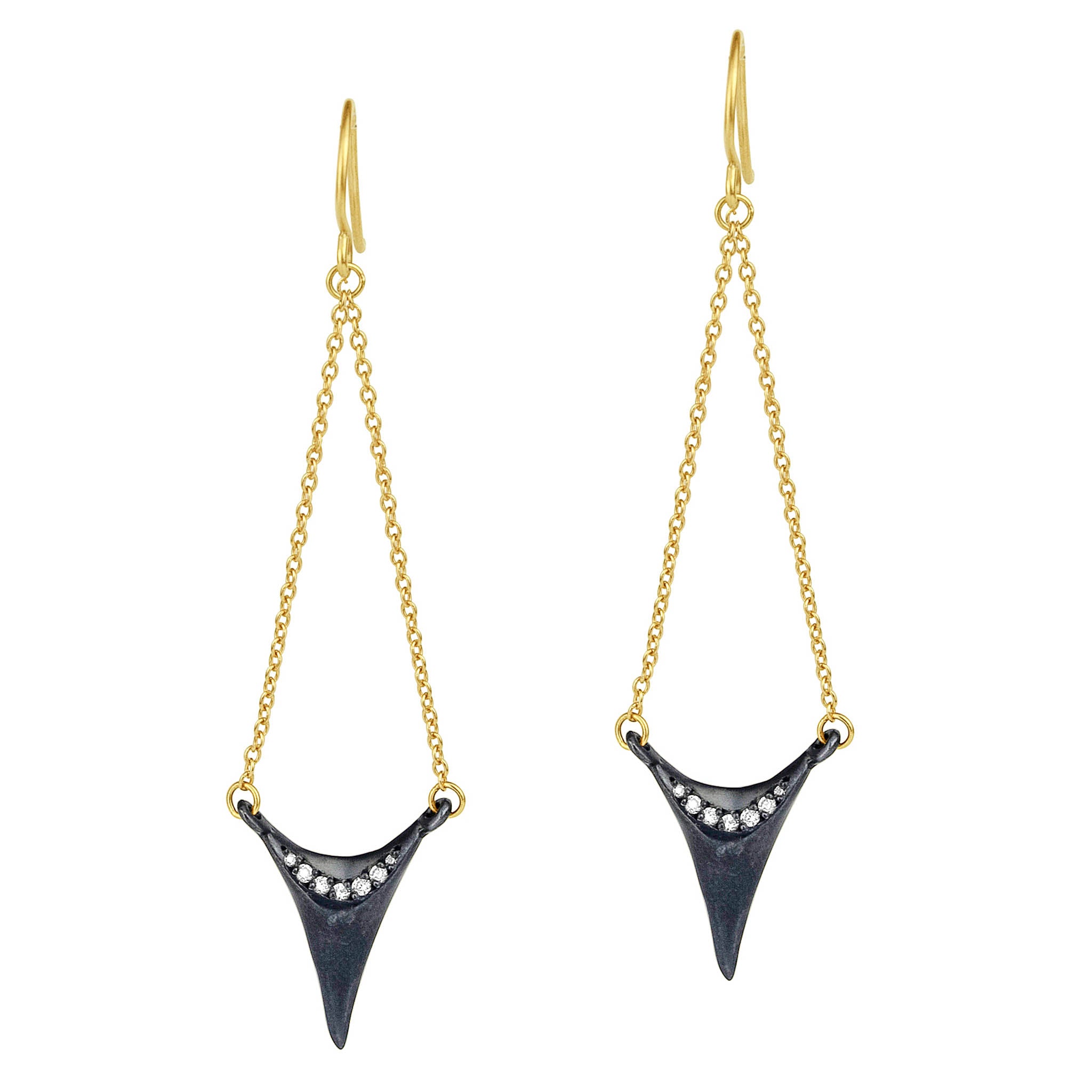 Sharks Tooth on Chain Earrings
