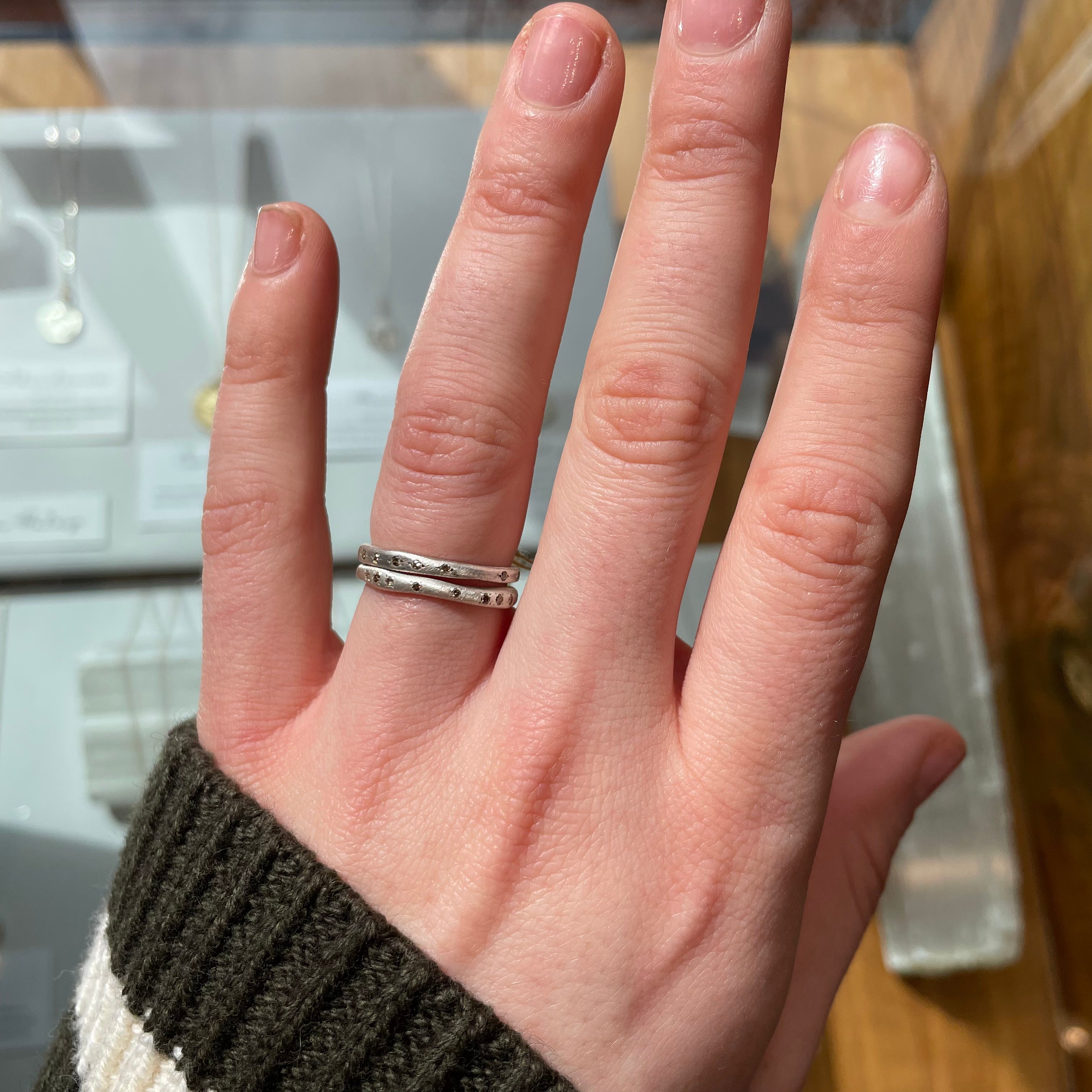 Silver Flow Diamond Ring #3-Yasuko Azuma