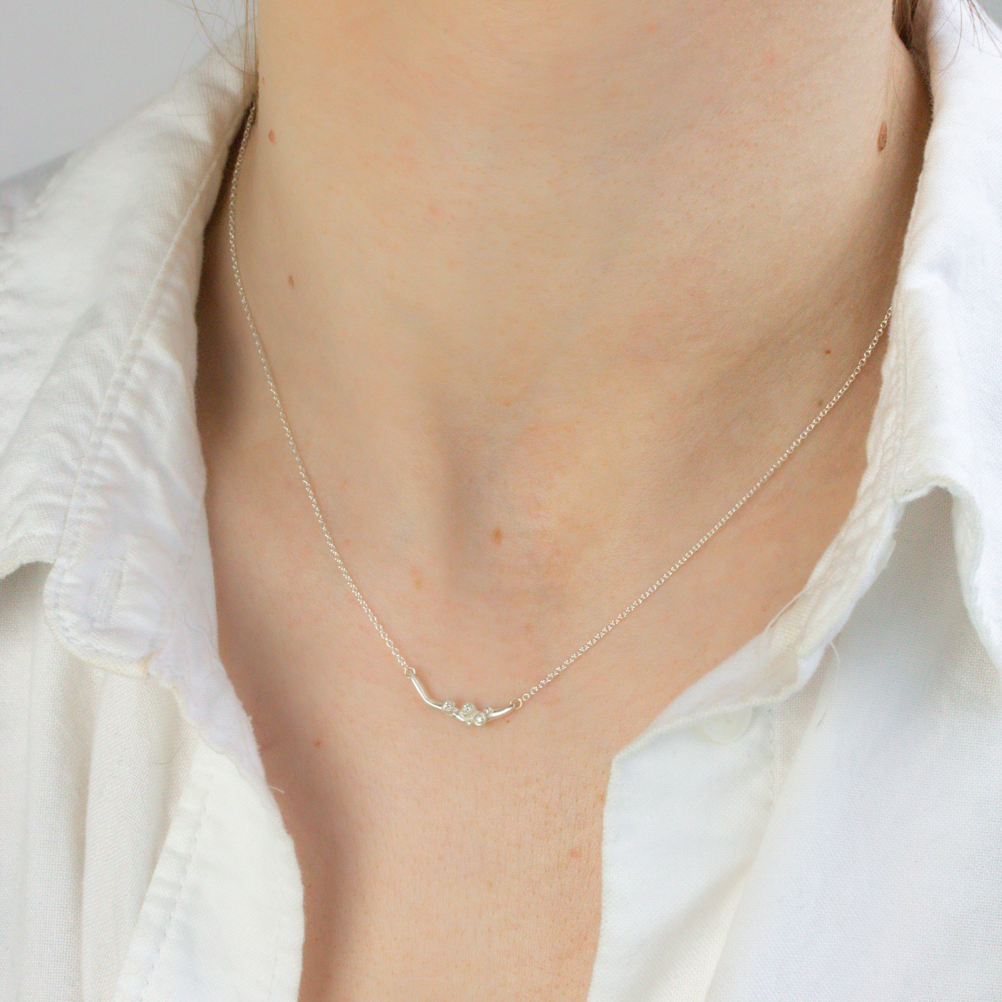Tiny Encrusted Branch Necklace-Branch