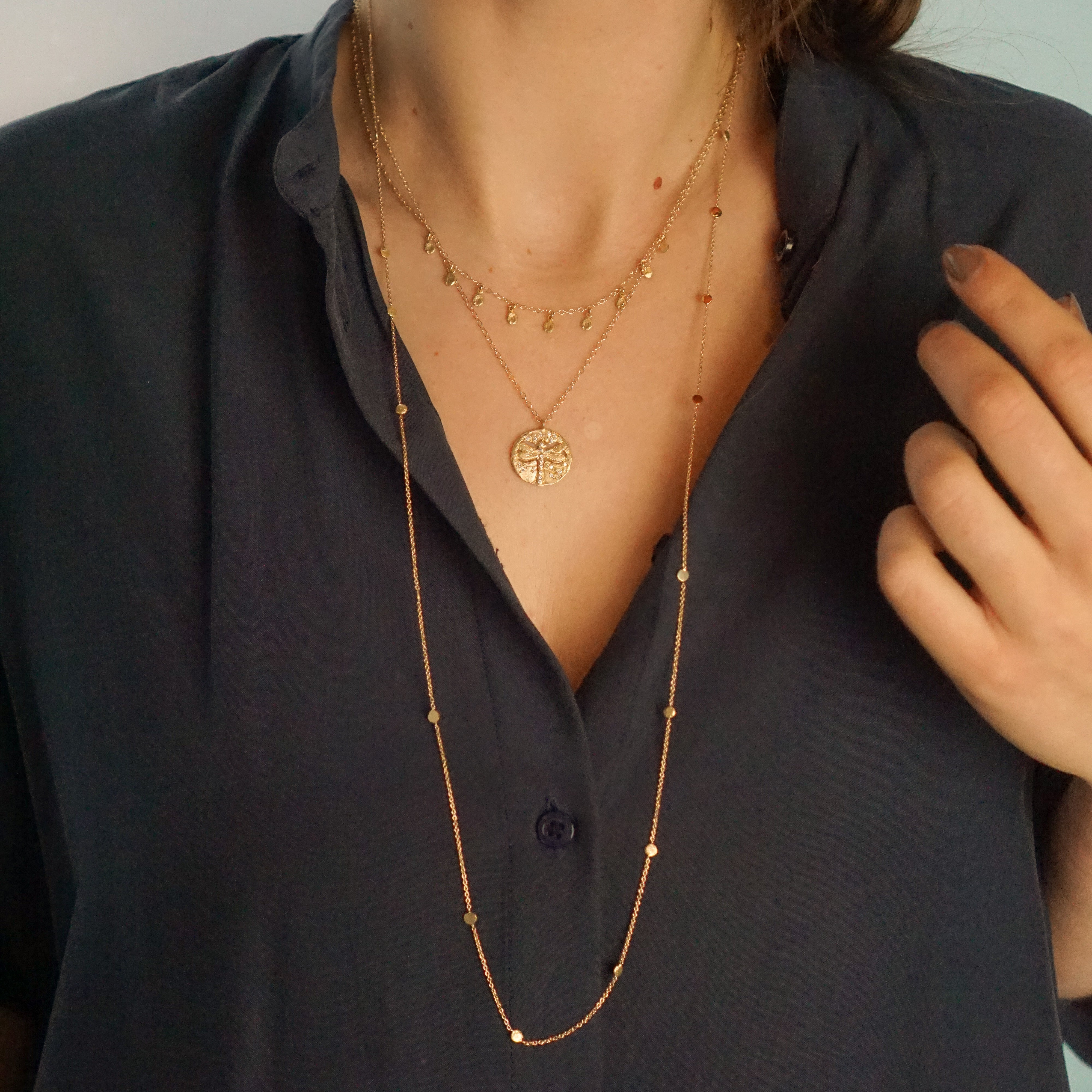 Tiny Golden Flake Necklace-Victoria Cunningham